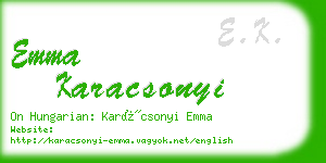 emma karacsonyi business card